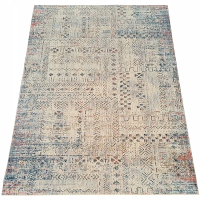 Mintás szőnyegdarab 200x290 cm FRANCO - kék / bézs