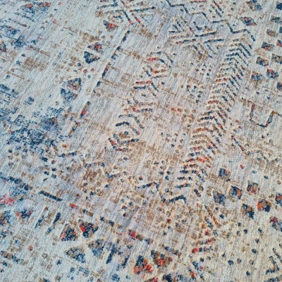 Mintás szőnyegdarab 200x290 cm FRANCO - kék / bézs