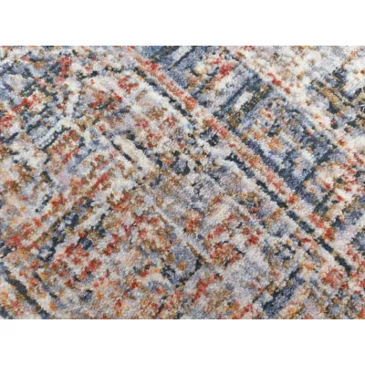 Ovális szőnyegdarab 120x170 cm FRANCO - kék / bézs