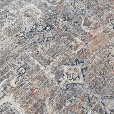 Ovális szőnyegdarab 200x290 cm FRANCO - bézs / kék