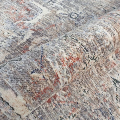 Ovális szőnyegdarab 200x290 cm FRANCO - bézs / kék