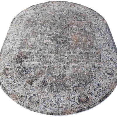 Ovális szőnyegdarab 120x170 cm FRANCO - bézs / kék