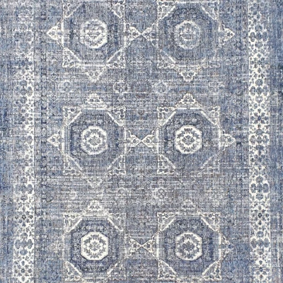 FRANCO szőnyegdarab 140x190 cm díszekkel - kék / fehér