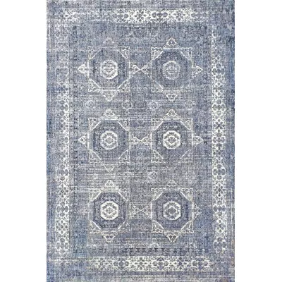 FRANCO szőnyegdarab 120x170 cm díszekkel - kék / fehér