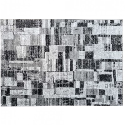 DEMIAN szőnyegdarab 200x290 cm patchwork mintával - szürke / fehér