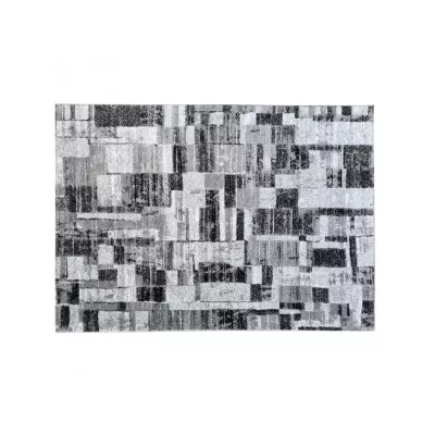 DEMIAN szőnyegdarab 200x290 cm patchwork mintával - szürke / fehér