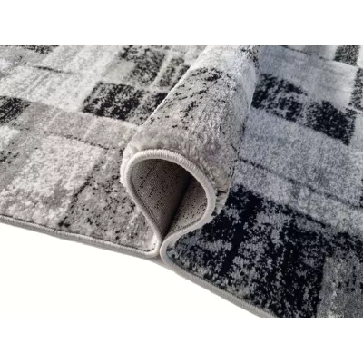 DEMIAN szőnyegdarab 180x260 cm patchwork mintával - szürke / fehér