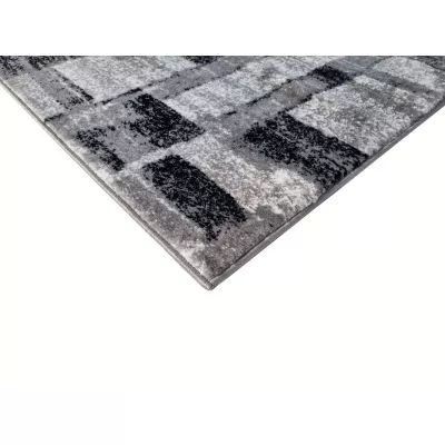 DEMIAN szőnyegdarab 180x260 cm patchwork mintával - szürke / fehér