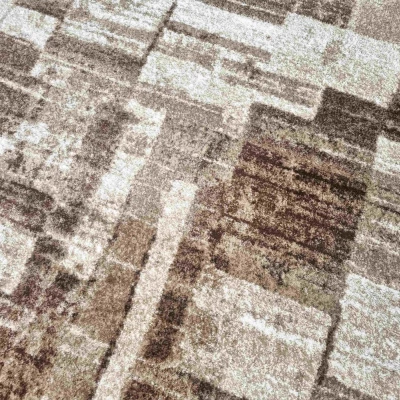 DEMIAN szőnyegdarab 140x190 cm patchwork mintával - barna / bézs