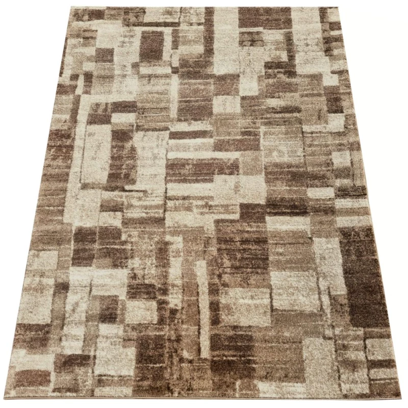DEMIAN szőnyegdarab 140x190 cm patchwork mintával - barna / bézs
