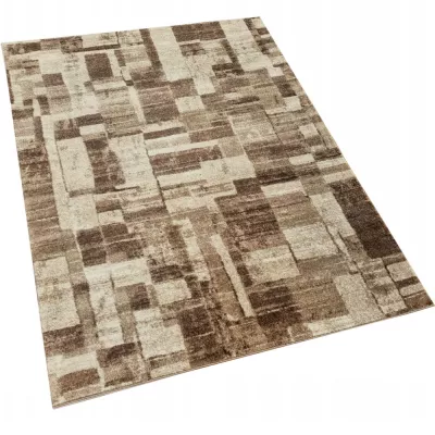 DEMIAN szőnyegdarab 140x190 cm patchwork mintával - barna / bézs