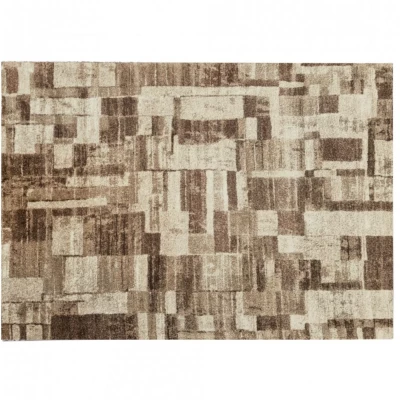DEMIAN szőnyegdarab 140x190 cm patchwork mintával - barna / bézs