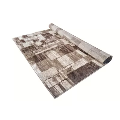 DEMIAN szőnyegdarab 80x150 cm patchwork mintával - barna / bézs