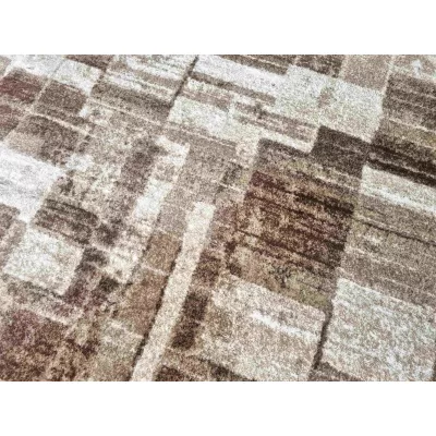 DEMIAN szőnyegdarab 80x150 cm patchwork mintával - barna / bézs