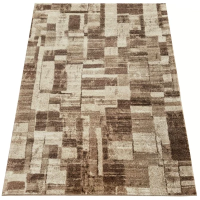 DEMIAN szőnyegdarab 80x150 cm patchwork mintával - barna / bézs