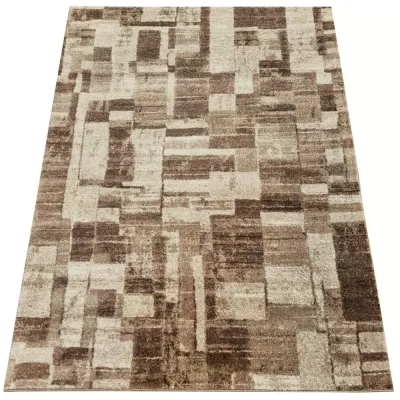 DEMIAN szőnyegdarab 80x150 cm patchwork mintával - barna / bézs