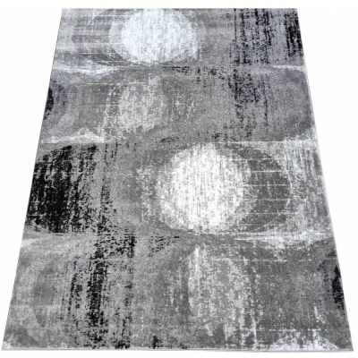 Absztrakt szőnyegdarab 240x330 cm DEMIAN - szürke / fehér / fekete