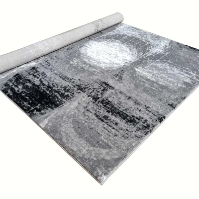 Absztrakt szőnyegdarab 200x290 cm DEMIAN - szürke / fehér / fekete