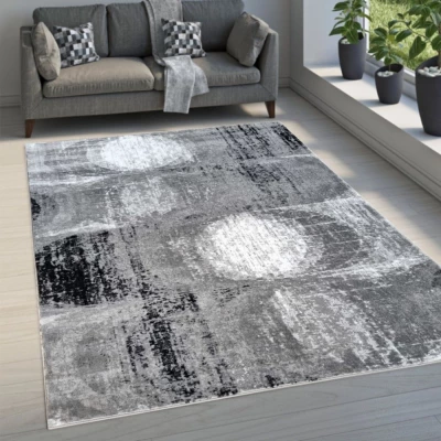 Absztrakt szőnyegdarab 200x290 cm DEMIAN - szürke / fehér / fekete
