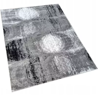 Absztrakt szőnyegdarab 200x290 cm DEMIAN - szürke / fehér / fekete