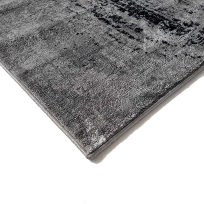Absztrakt szőnyegdarab 160x220 cm DEMIAN - szürke / fehér / fekete