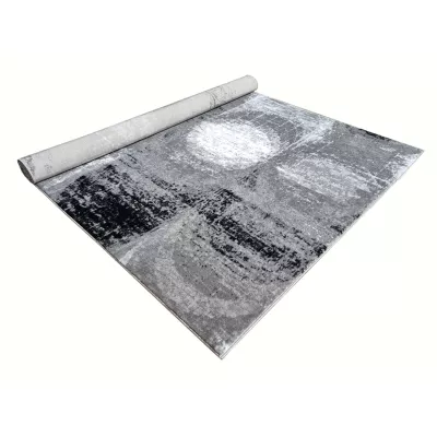 Absztrakt szőnyegdarab 140x190 cm DEMIAN - szürke / fehér / fekete