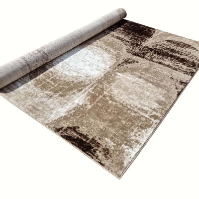 Absztrakt szőnyegdarab 200x290 cm DEMIAN - barna / fehér / fekete