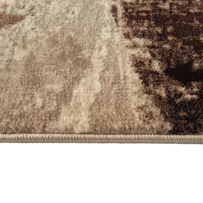 Absztrakt szőnyegdarab 200x290 cm DEMIAN - barna / fehér / fekete