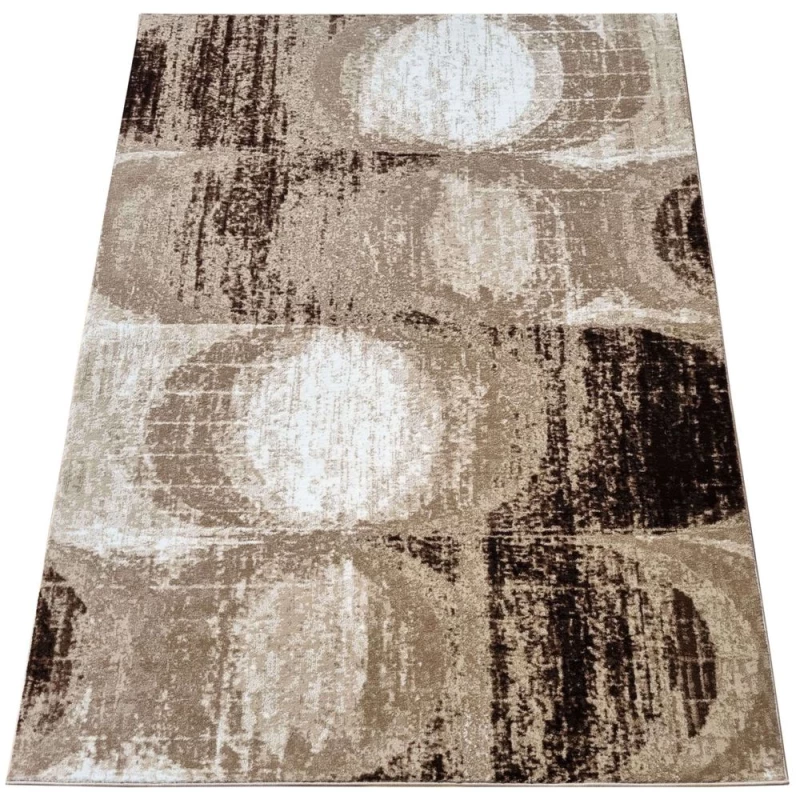Absztrakt szőnyegdarab 200x290 cm DEMIAN - barna / fehér / fekete