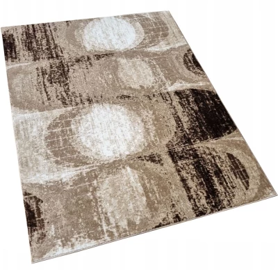 Absztrakt szőnyegdarab 200x290 cm DEMIAN - barna / fehér / fekete