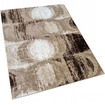 Absztrakt szőnyegdarab 160x220 cm DEMIAN - barna / fehér / fekete