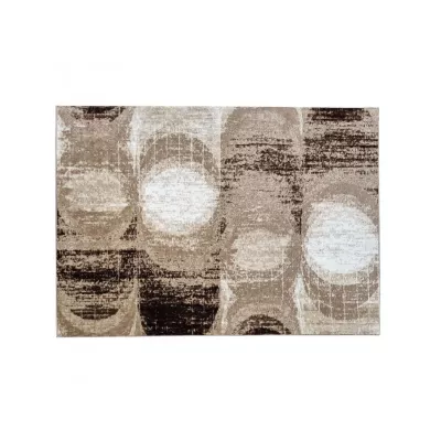 Absztrakt szőnyegdarab 140x190 cm DEMIAN - barna / fehér / fekete