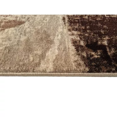 Absztrakt szőnyegdarab 80x150 cm DEMIAN - barna / fehér / fekete