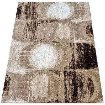 Absztrakt szőnyegdarab 80x150 cm DEMIAN - barna / fehér / fekete