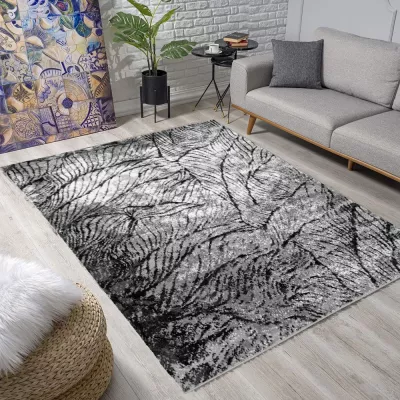 Modern szőnyegdarab 200x290 cm DEMIAN - szürke / fekete