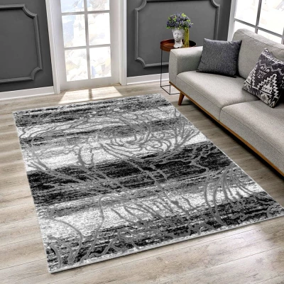 Modern szőnyegdarab 200x290 cm DEMIAN - szürke / fekete / fehér