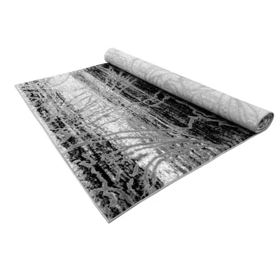 Modern szőnyegdarab 140x190 cm DEMIAN - szürke / fekete / fehér