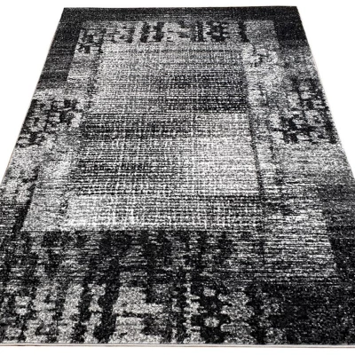 Szőnyegdarab 200x290 cm DEMIAN - szürke / fehér / fekete