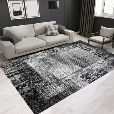 Szőnyegdarab 200x290 cm DEMIAN - szürke / fehér / fekete