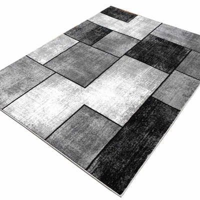 Szőnyegdarab 160x220 cm DEMIAN - szürke / fekete / fehér