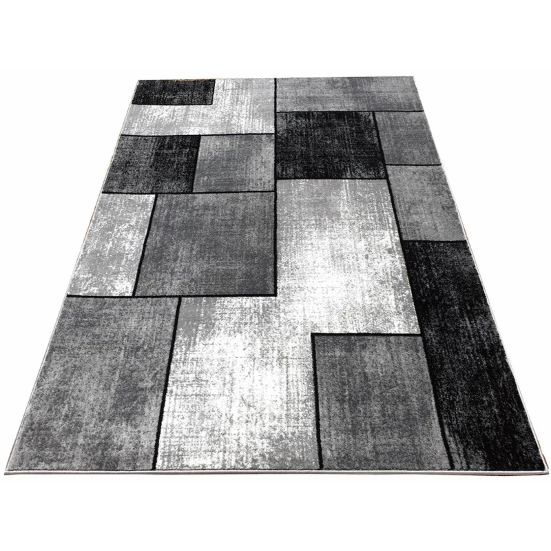 Szőnyegdarab 160x220 cm DEMIAN - szürke / fekete / fehér