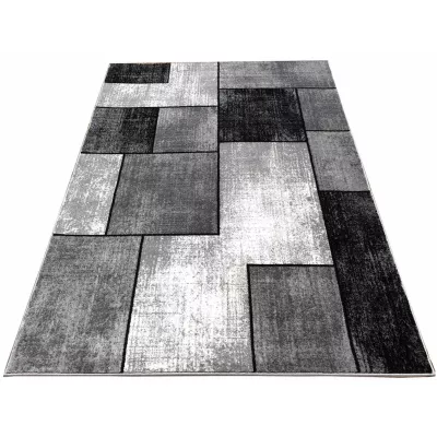 Szőnyegdarab 160x220 cm DEMIAN - szürke / fekete / fehér