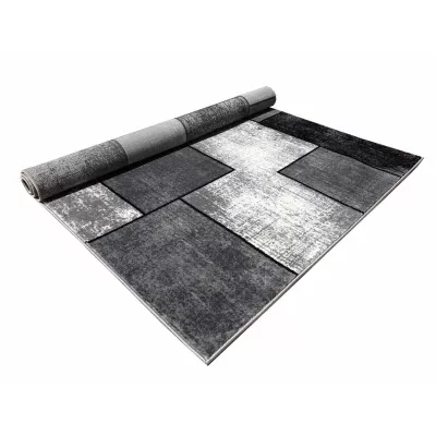 Szőnyegdarab 160x220 cm DEMIAN - szürke / fekete / fehér