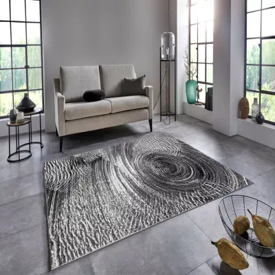 Absztrakt szőnyegdarab 200x290 cm DEMIAN - szürke / fehér