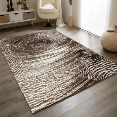 Absztrakt szőnyegdarab 120x170 cm DEMIAN - barna / bézs