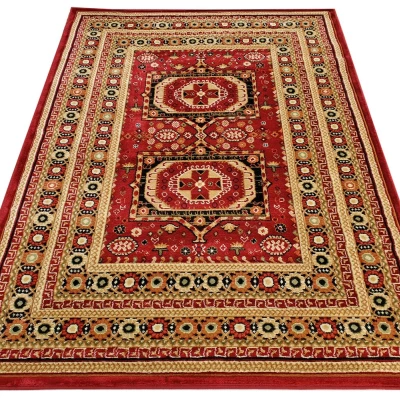 Keleti darab szőnyeg 160x220 cm ASTOR - piros / bézs