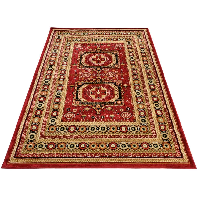 Keleti darab szőnyeg 160x220 cm ASTOR - piros / bézs