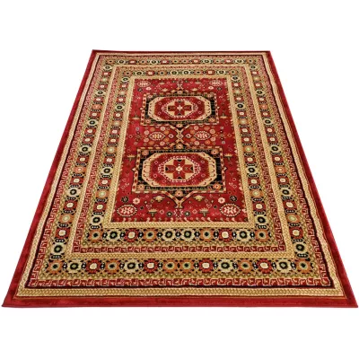 Keleti darab szőnyeg 160x220 cm ASTOR - piros / bézs