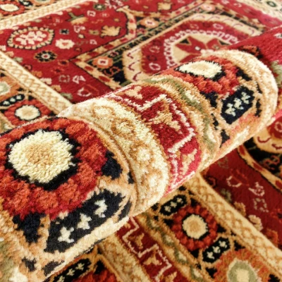 Keleti darab szőnyeg 140x190 cm ASTOR - piros / bézs