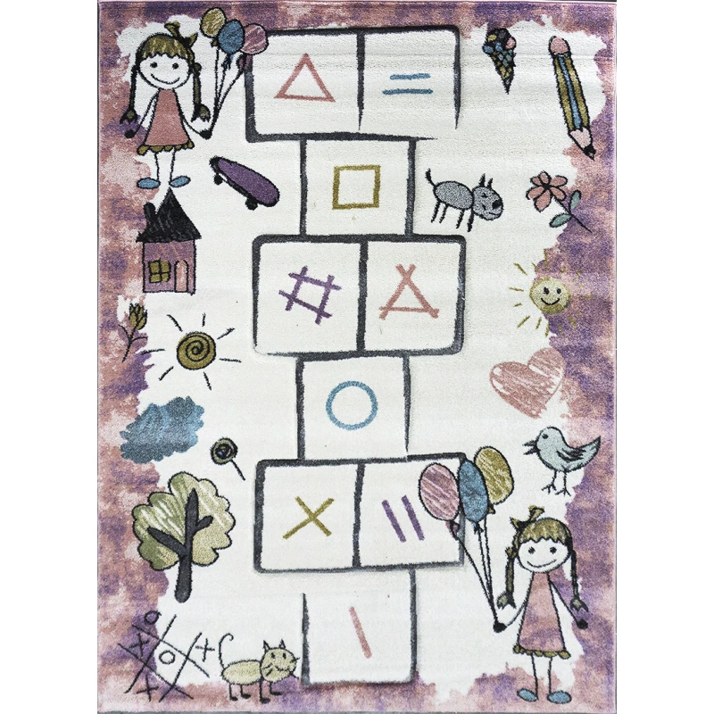 Gyerek szőnyegdarab 120x180 DORRIS 11 - rózsaszín